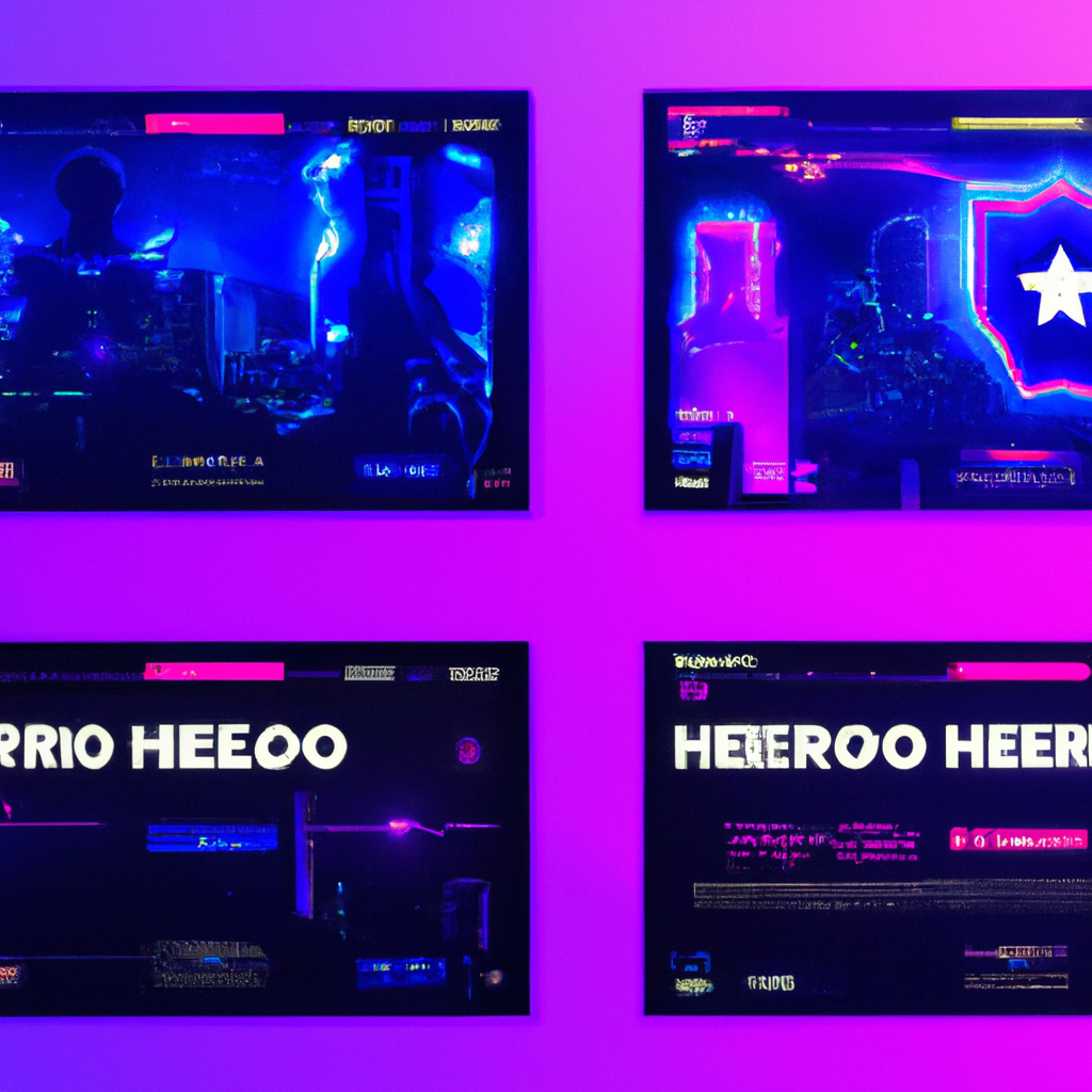 NeonForge hero scene: vapor arcade city and HUD